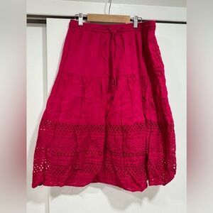 Hot pink eyelet skirt